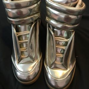 Maison Martin Margiela gold high-top sneakers